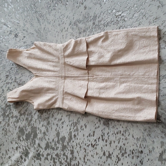 Belle Badgley Mischka Peplum Textured Cocktail Dress Sz10 - Picture 7 of 8